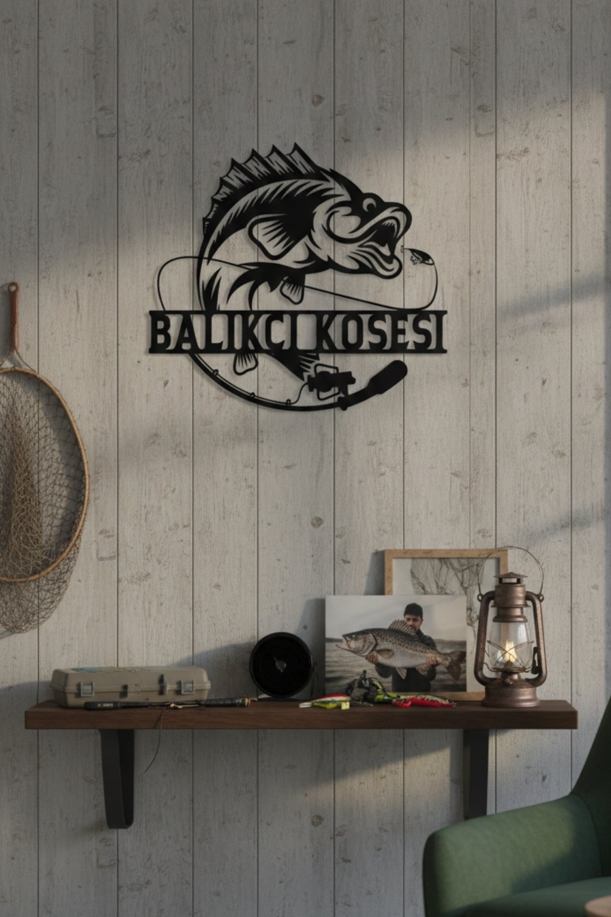 Kişiye Özel Lazer Kesim Metal Balıkçı Tabelası