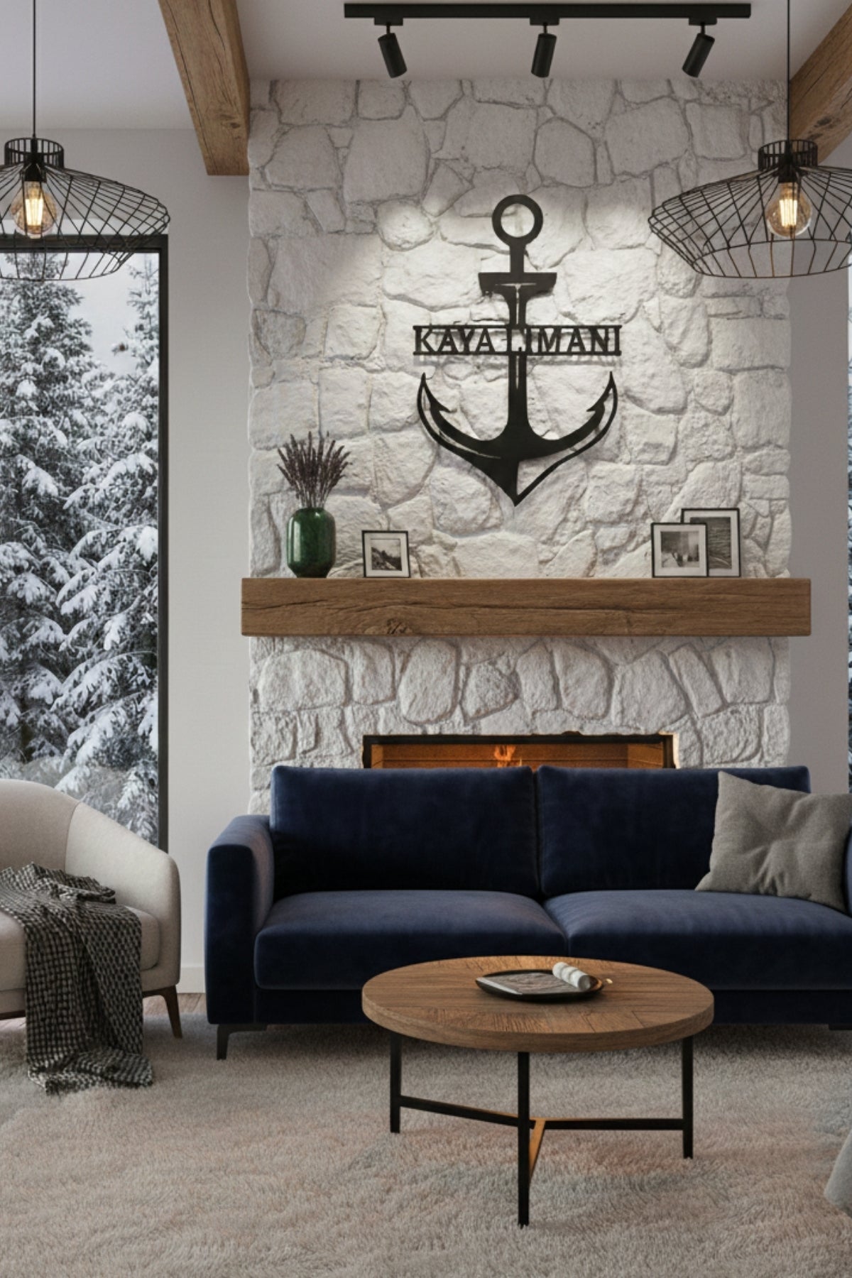 Kişiye Özel Çapa Tasarım Metal Duvar Dekoru