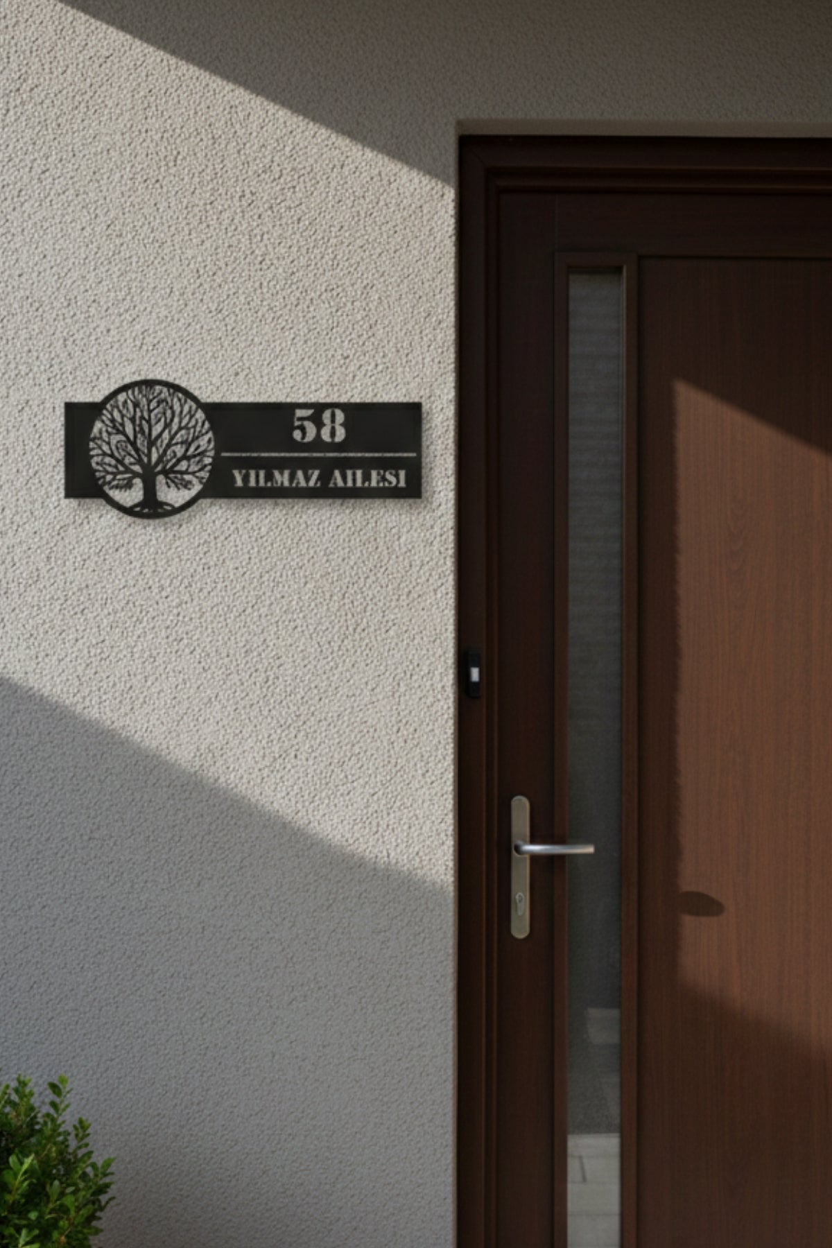 Hayat Ağacı Temalı Kişiye Özel Metal Adres Tabelası