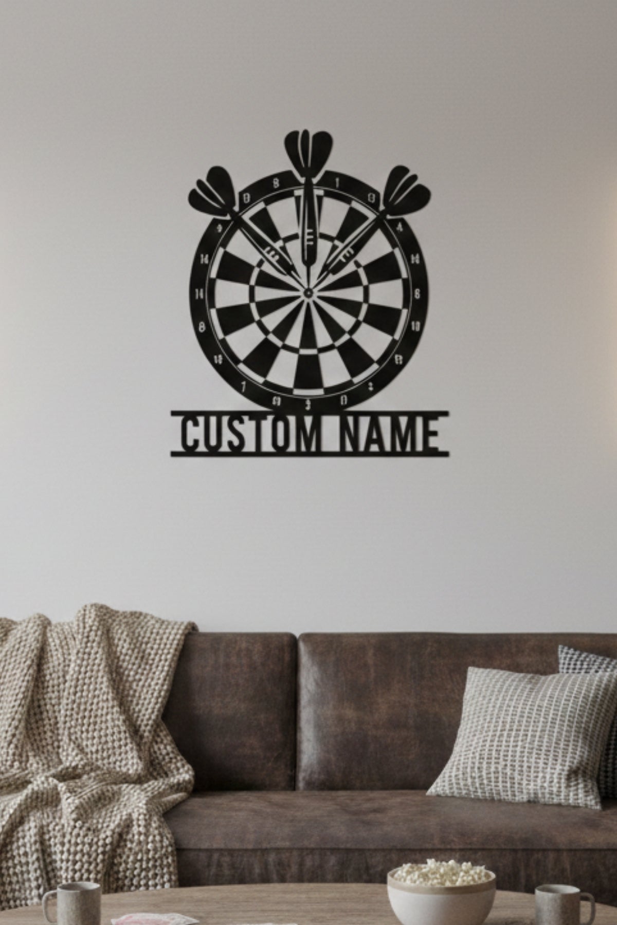 Kişiye Özel Dart Temalı Metal Duvar Dekoru ve İsimlik