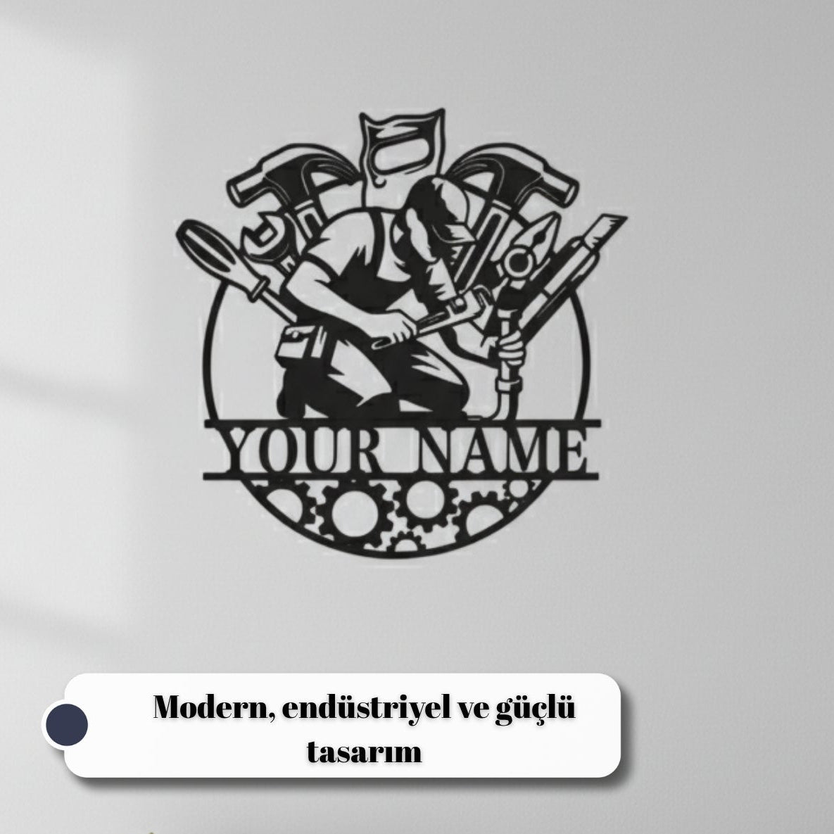 Mekanik tasarima sahip dayanikli metal tamirci dekoratif aksesuar.