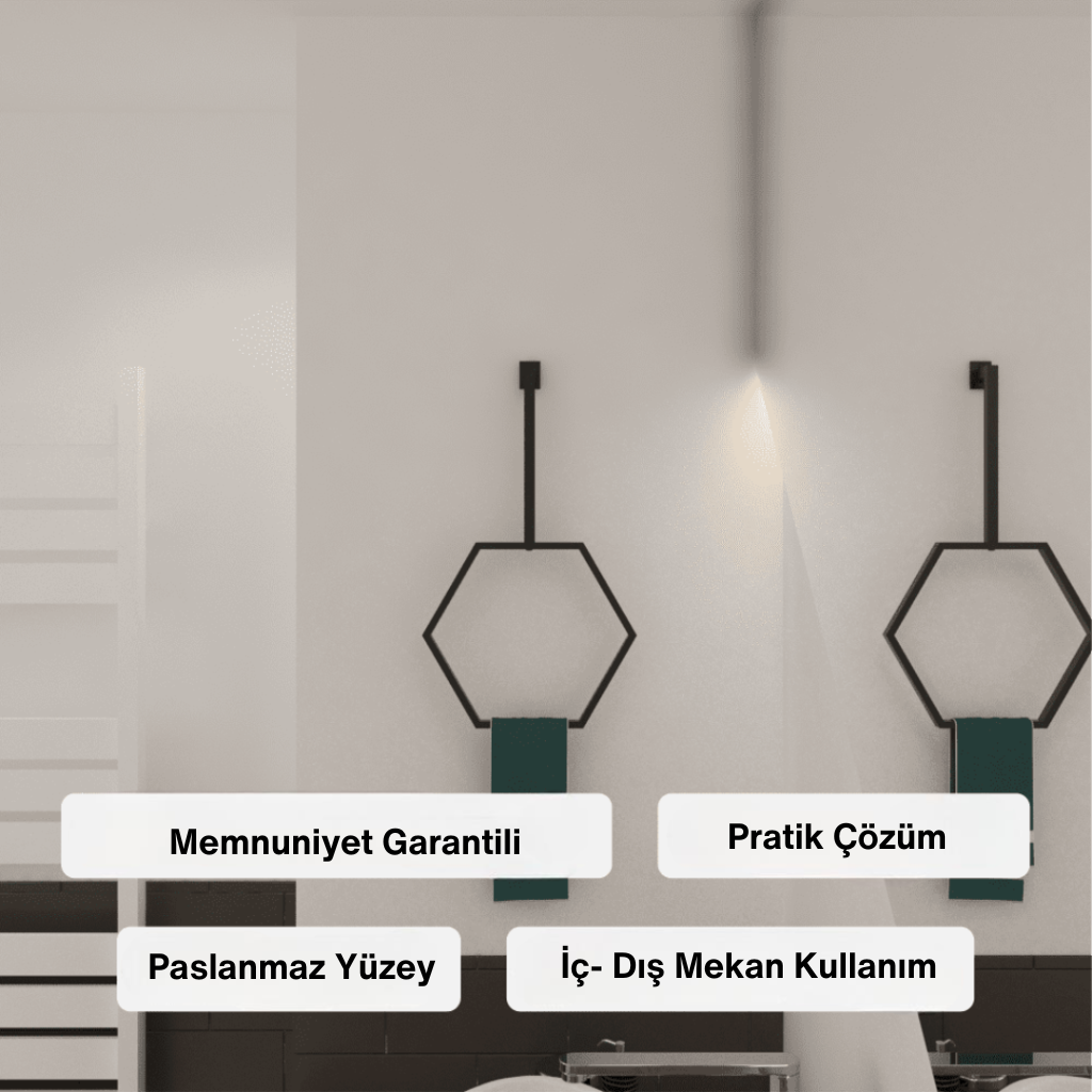 "Modern altıgen tasarımlı metal havlu askılığı çiftli set – banyo dekorasyonu için paslanmaz çelik pratik çözüm"